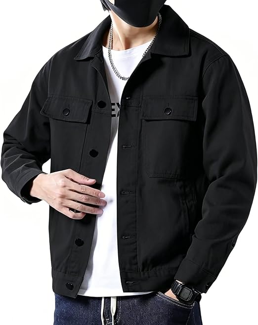 Men's Casual Cotton Trucker Jacket