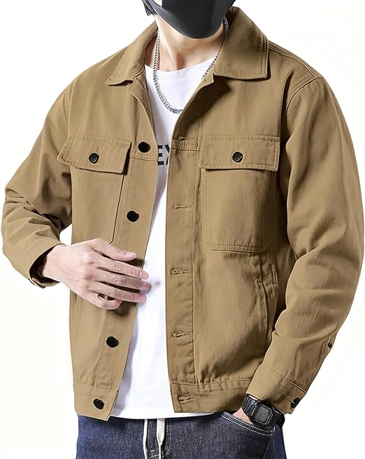Men's Casual Cotton Trucker Jacket