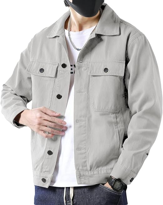 Men's Casual Cotton Trucker Jacket