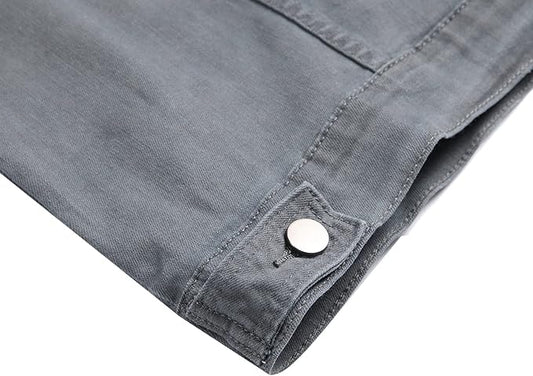 Mens Denim Jacket Ripped Slim Jean Jacket Coat