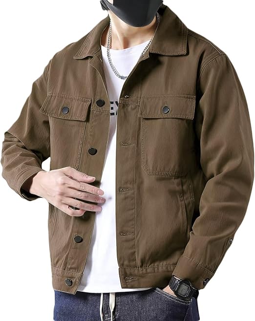 Men's Casual Cotton Trucker Jacket