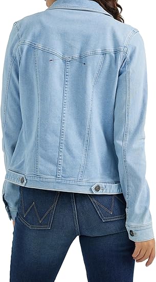Classic Women's Light Blue Denim Trucker Jacket Versatile Layering Essential