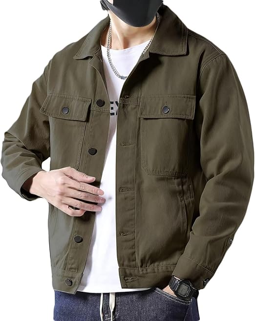 Men's Casual Cotton Trucker Jacket