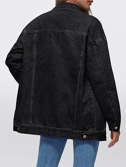 Women's Oversized Denim Jacket - Loose Fit Jean Jacket