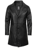 Jackson Men's Black 3/4 Length Real Leather Car Coat