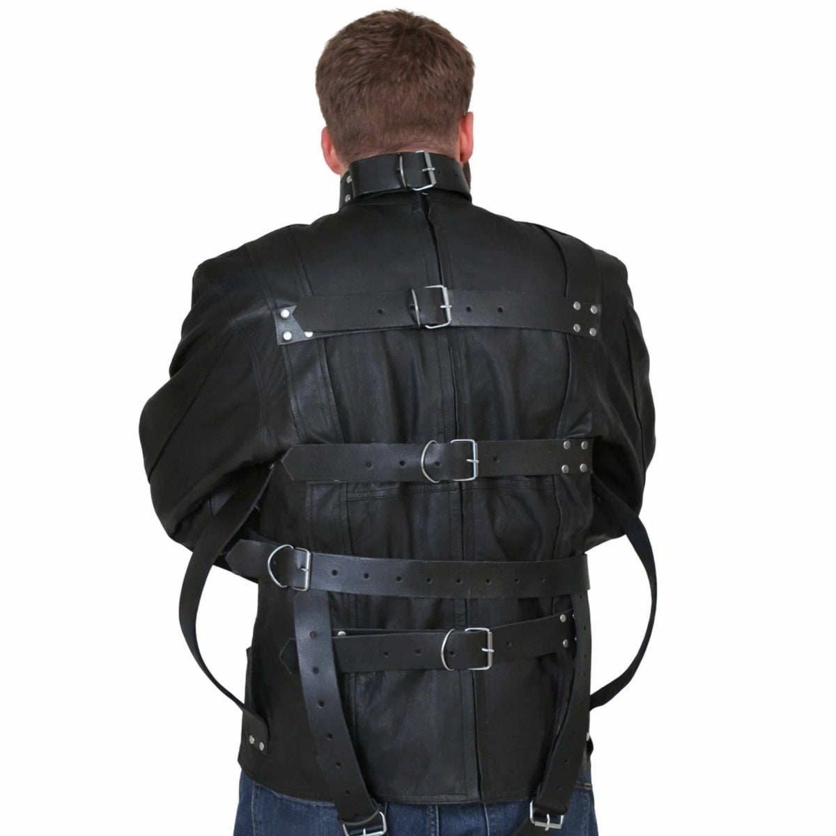 Black Faux Leather Buckle Detail Costume Jacket – Halloween & Cosplay Outfit