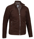 Miguel Men's Quilted Brown Suede Jacket