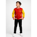 Kids Red Yellow Varsity Jacket Boys Girls Thriller Style Bomber Jacket