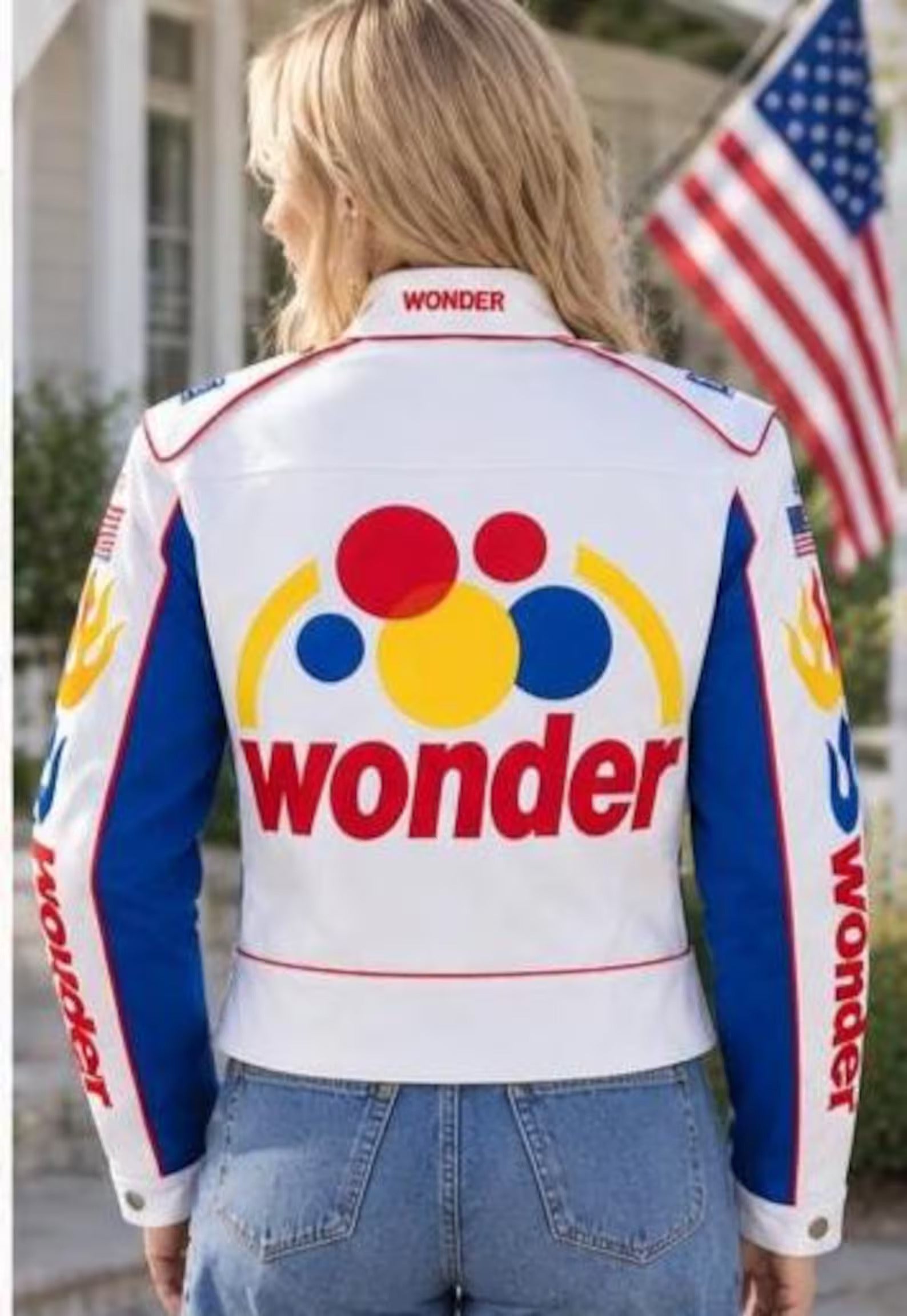Women’s Ricky Bobby Wonder Racing Jacket – Faux Leather Motorsport Jacket