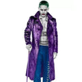 Men's Purple Crocodile Texture Long Leather Trench Coat – Gothic Fashion Overcoat