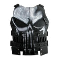 Men's Punisher Tactical Leather Vest – Hand-Painted Skull Combat Body Armor